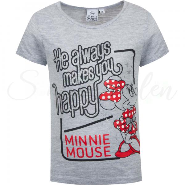Kinder T-Shirt Minnie Mouse in Grau